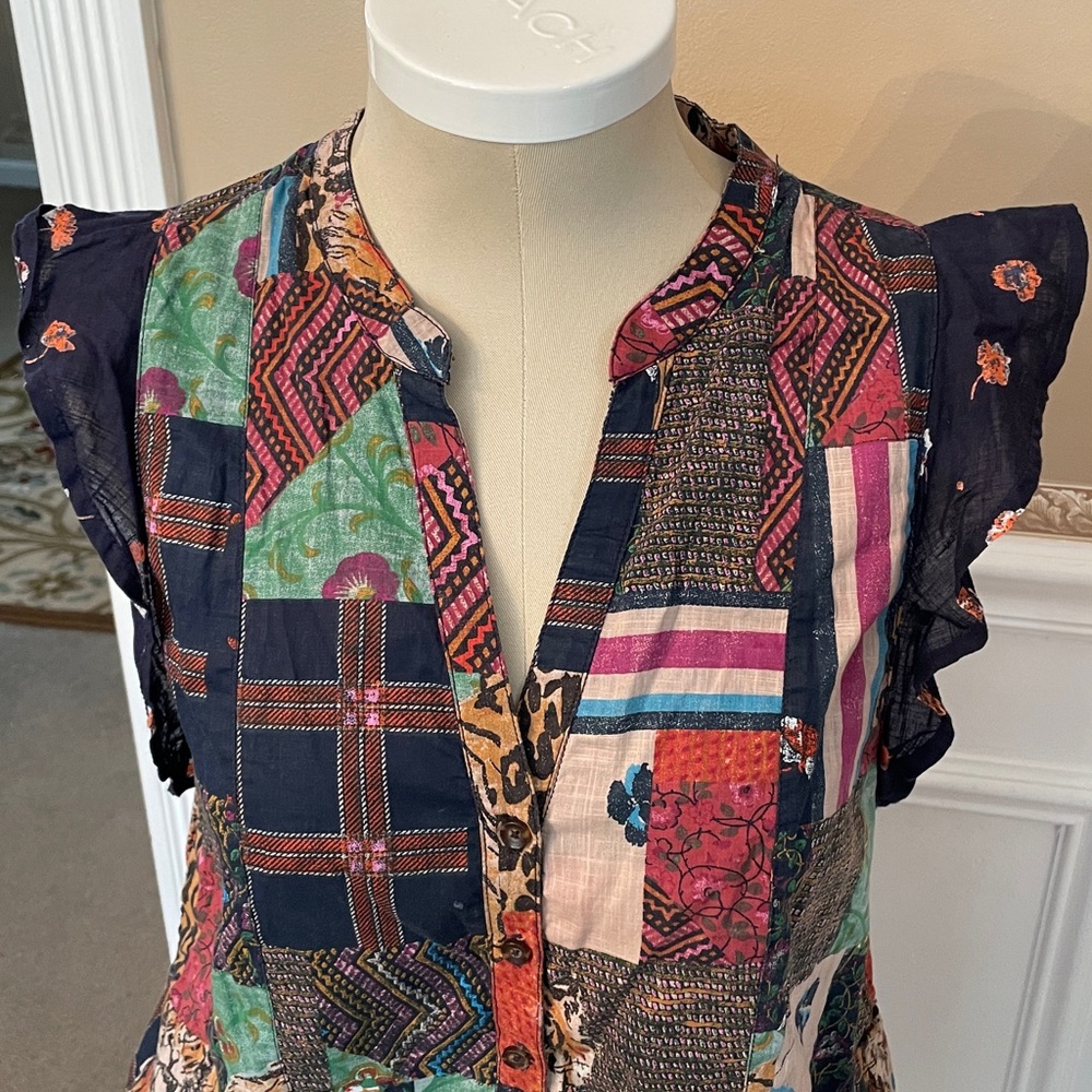 Pilcro Multicolor Patchwork Mini Dress - image 4